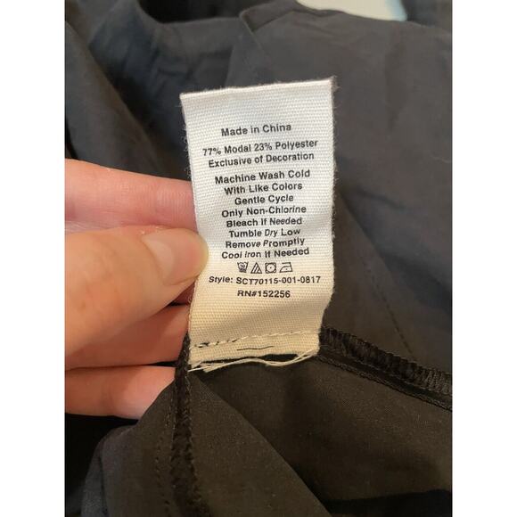 Avec Les Filles Black Long Sleeve Dress Bell Sleeve Oversized Sz Medium - Picture 7 of 8